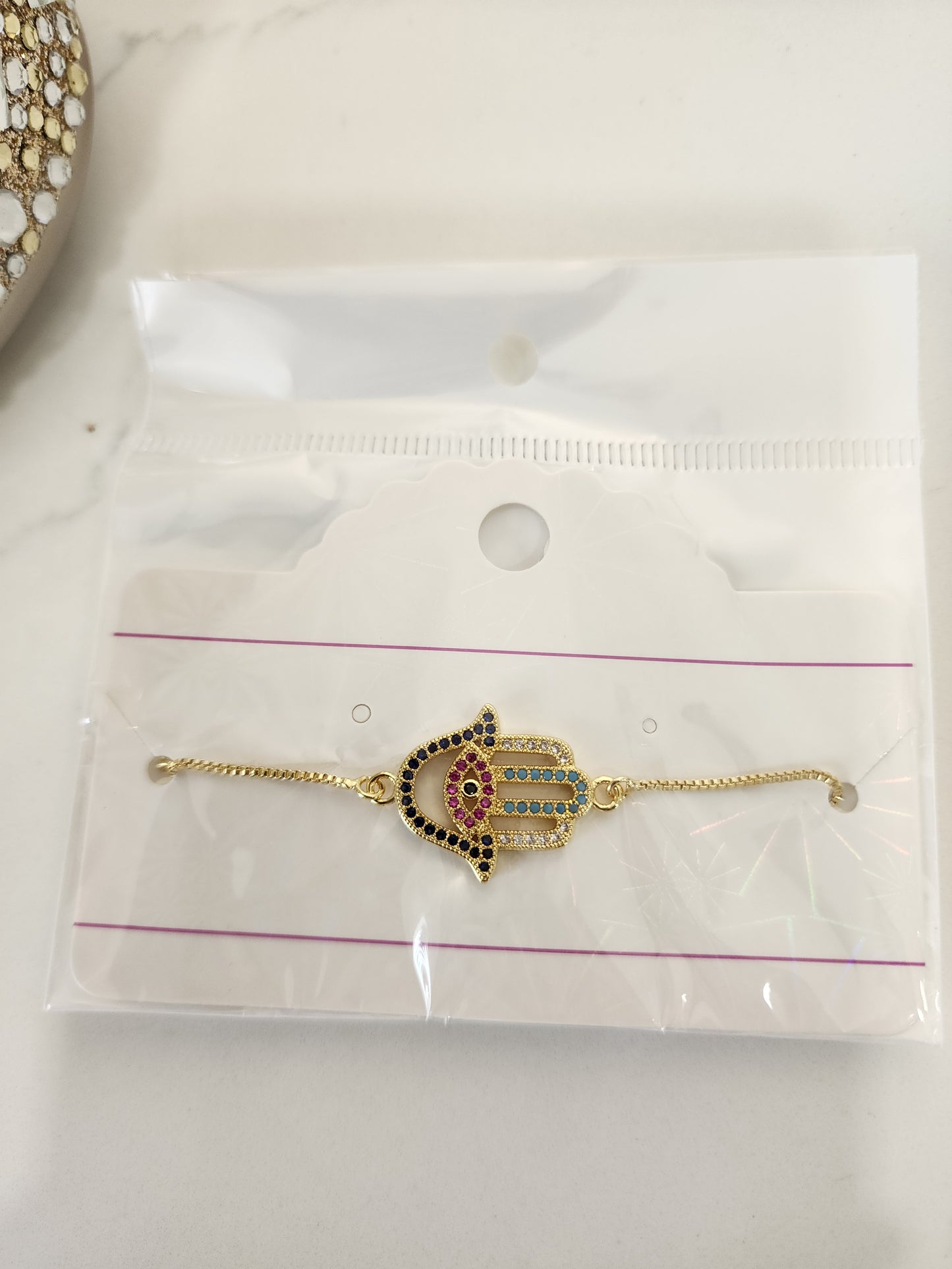 Adjustable Hamsa/Evil Eye Bracelet