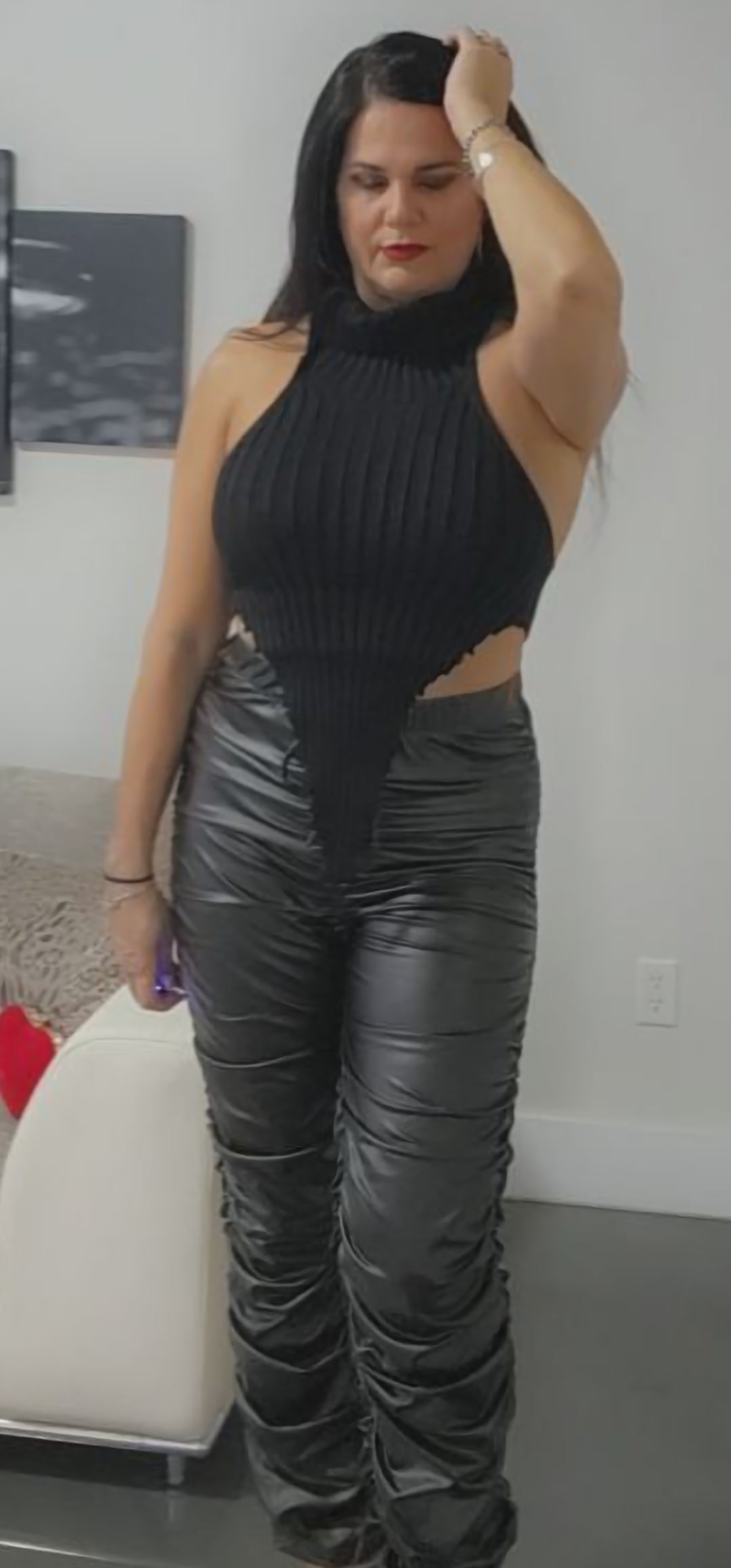 Black Scrunch Pants